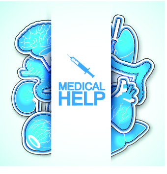 Medical help design elements vector background 02