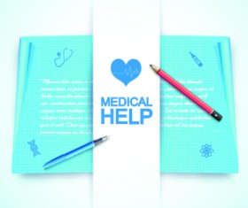 Medical help design elements vector background 03