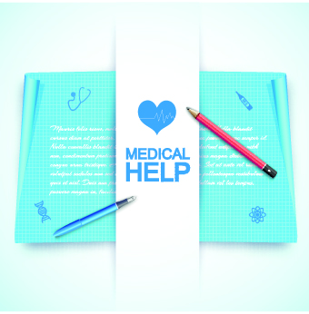 Medical help design elements vector background 03