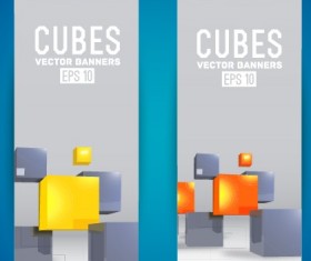 Modern cubes banner design vector 02