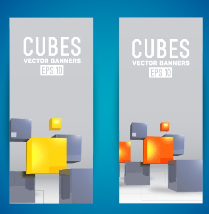 Modern cubes banner design vector 02