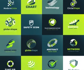 Modern technology style logos vector