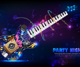 Party night flyer background vector 01