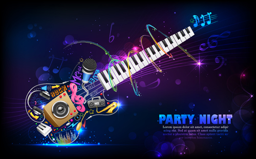 Party night flyer background vector 01