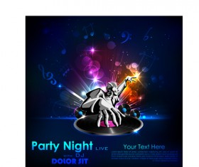 Party night flyer background vector 03