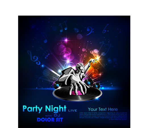 Party night flyer background vector 03