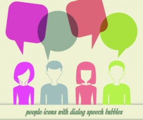 People icons and speech bubbles vector 01