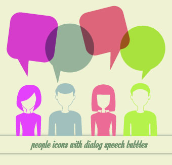 People icons and speech bubbles vector 01