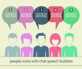 People icons and speech bubbles vector 02