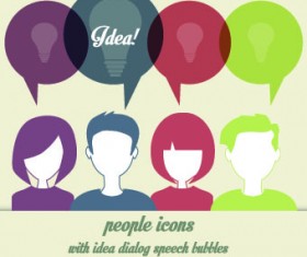People icons and speech bubbles vector 05