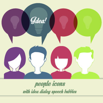 People icons and speech bubbles vector 05