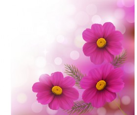Realistic flower design background art vector 01