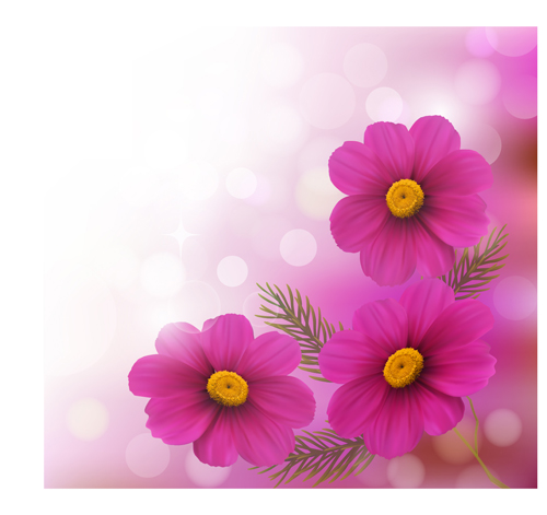 Realistic Flower Design Background Art Vector 01 Free Download