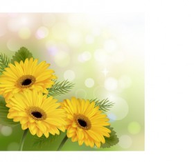 Realistic flower design background art vector 02