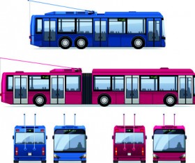 Realistic trolleybus design vector