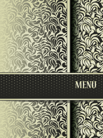 Vintage decorative pattern restaurant menu cover vector 01