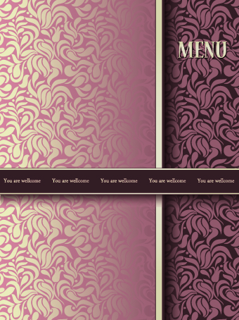 Vintage decorative pattern restaurant menu cover vector 02