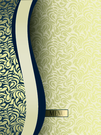 Vintage decorative pattern restaurant menu cover vector 05