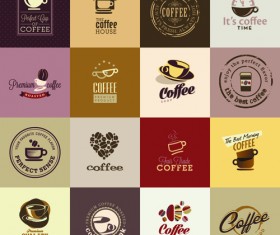Retro coffee logos creative design vector