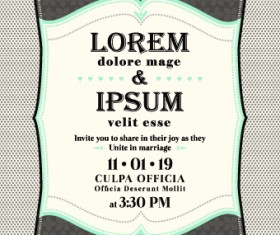 Retro wedding invitations cards design vector 01