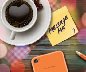 Romantic coffee theme vector background