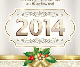 Shiny 2014 New Year frame background vector 01