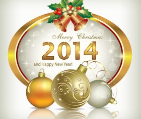 Shiny 2014 New Year frame background vector 02