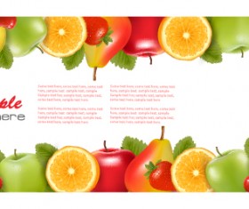 Shiny Fruits background vector