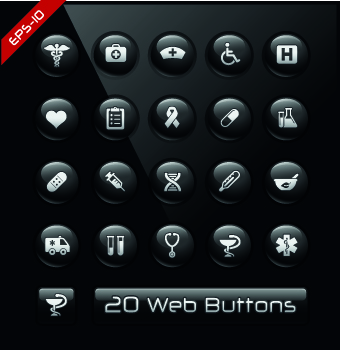 Shiny black web button design vector 01