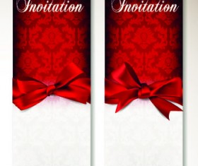 Shiny holiday bow vertical banner vector 03