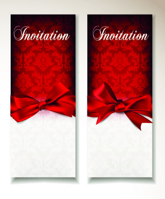 Shiny holiday bow vertical banner vector 03