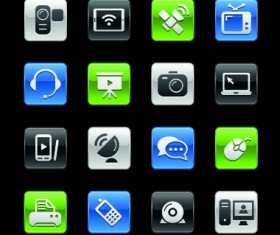 Shiny social icons vector graphics