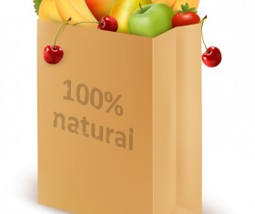 Shopping Bag and Fruit design vector