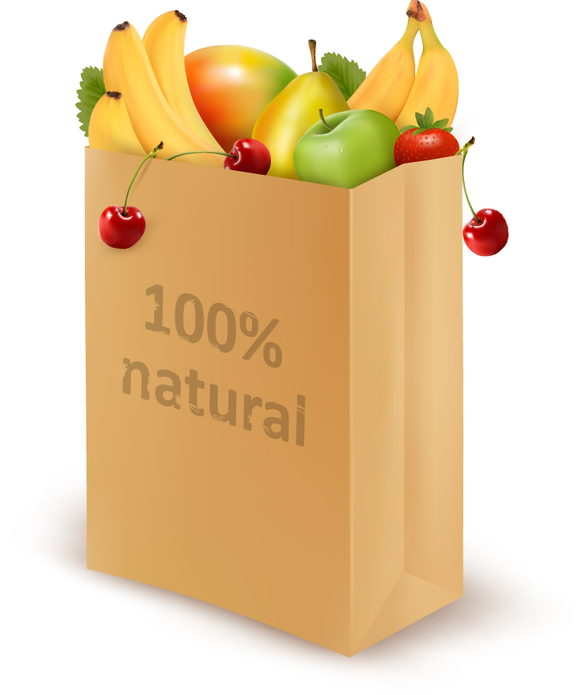 Shopping Bag and Fruit design vector