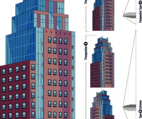 Skyscraper design scheme vector set 01