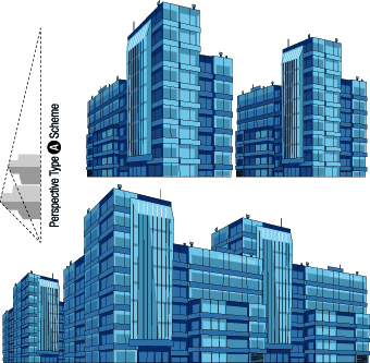 Skyscraper design scheme vector set 02