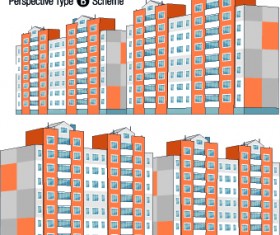 Skyscraper design scheme vector set 05