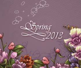 Spring floral design vector background 01