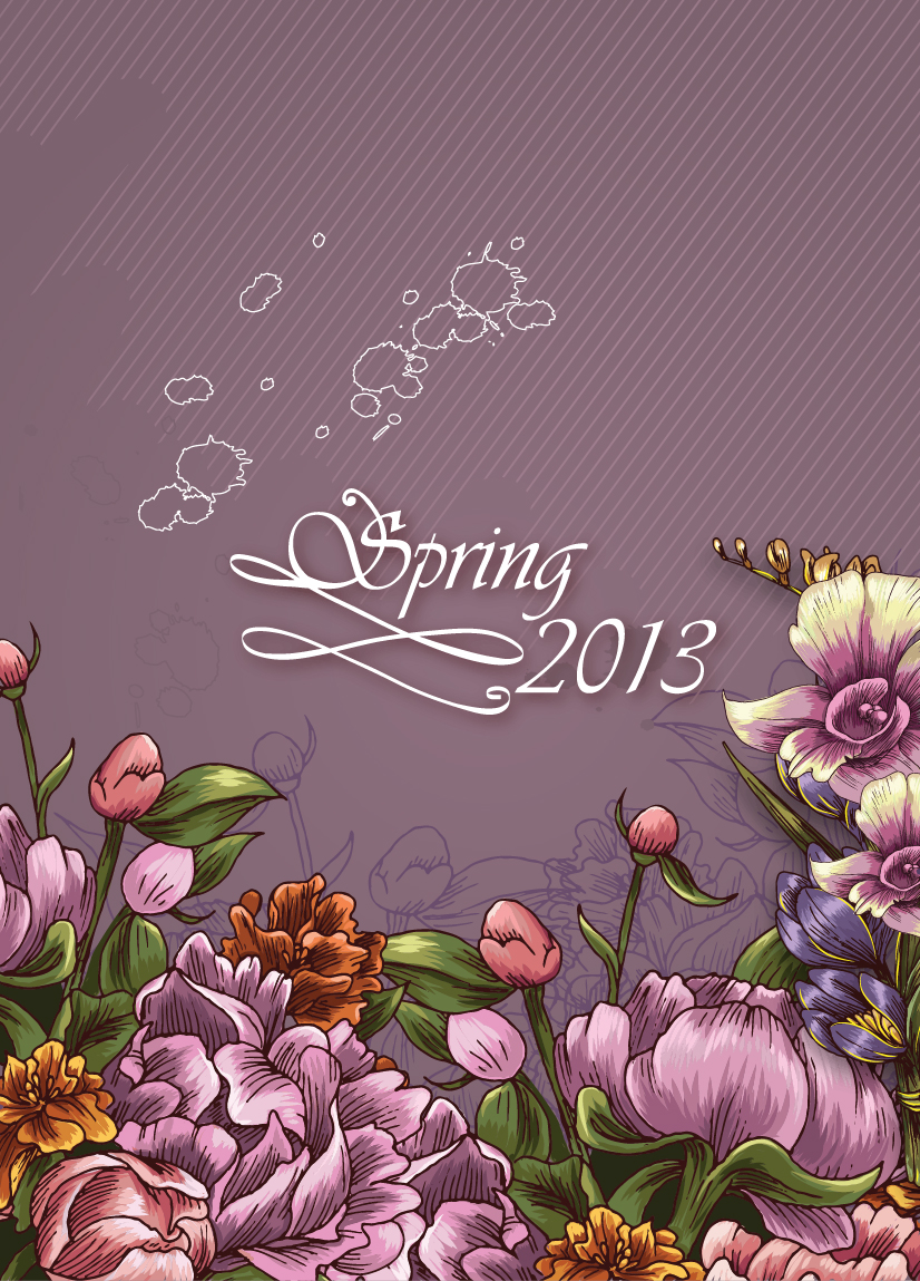 Spring floral design vector background 01