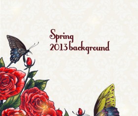 Spring floral design vector background 02