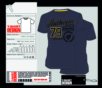 Stylish T-Shirt design vector material 04