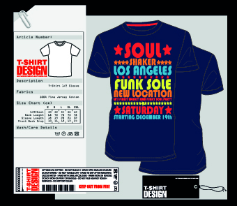 Stylish T-Shirt design vector material 05