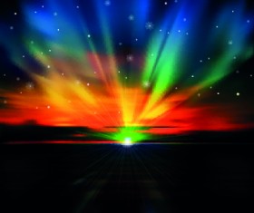 Beautiful Sunset background vector graphics 01