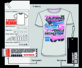 T-Shirt print and tag design vector 02