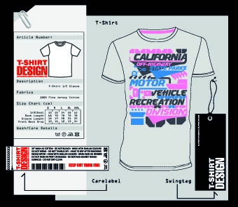 T-Shirt print and tag design vector 02
