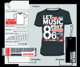 T-Shirt print and tag design vector 04