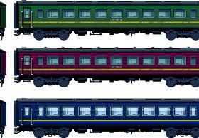 Train design elements vector graphic 02