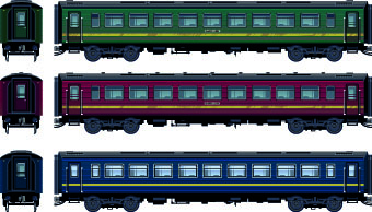 Train design elements vector graphic 02