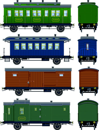 Train design elements vector graphic 03
