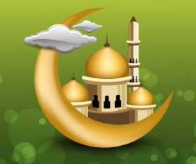 Vector Islamic style background set 04